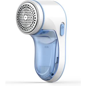 Fabric Shaver, Lint Remover for Clothes, Effectively and Quickly Remove Pills, Sweater Shaver with Stainless Steel 3-Leaf Blades and Safety Lock Protection.(Blue & White)