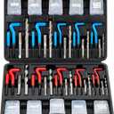 Orion Motor Tech Thread Repair Kit, SAE and Metric Helicoil Repair Kit with HSS Drill Bits Inserts Taps Break Off Tools, Rethreading Tools in 1/4" 5/16" 3/8" 7/16" 1/2" & M5 M6 M8 M10 M12 Sizes