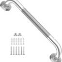 16 Inch Anti Slip Shower Grab Bar, YuanDe Chrome Finish Stainless Steel Bath Grab Bar, Knurled Bathroom Safety Rail, Shower Handrail Support, Handicap Elderly Injury Senior Balance Assist Handles