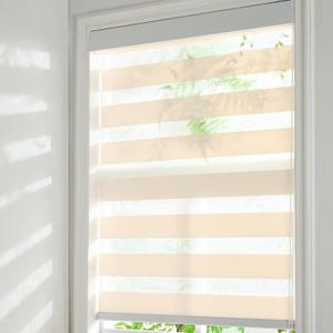 Zebra Roller Shades, Zebra Blinds for Window, Window Blinds for Indoor, Light Control Light Filtering for Day and Night, 29''W X 72''H, Cream