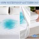 Abstract Bed Mattress Protector Waterproof - Quilted Mattress Pads Fitted - Breathable Soft Topper RV/Travel Trailer - Noiseless - Machine Washable - 44" x75" White