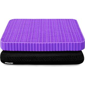 Wiesumirt Innovative Gel Seat Cushion for Long Sitting, Large and Thick, Seat Cushion for Back, Sciatica, Tailbone, Hip Pain Relief, Used for Office Chair, Wheelchair, Car, Recliner, Truck.