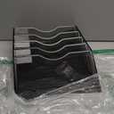 LQPAFZ 5-Tier Magnetic File Holder, No Drilling Installation File Cabinet Organizer, Black Magnetic File Organizer, Magazine Rack, Magnetic Paper Holder for Refrigerator, File Cabinets, Whiteboard