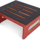 One Step Stool for Adults Seniors with Non-Slip Rubber Step Surface, 6.9" Heavy Duty Wood Stepping Stool with 450 LB Capacity Bed Steps for High Beds, Bathroom, Bedroom, Kitchen & Kids Bedside Support (Brown)