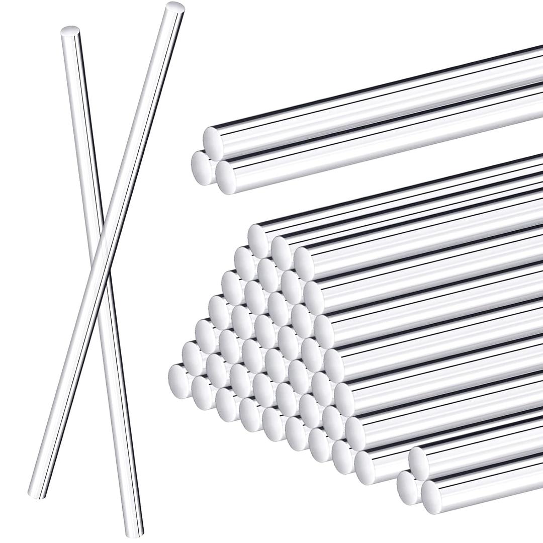 Zopeal 30 Pieces 12 Inch Clear Acrylic Dowel Rods for DIY Crafts Acrylic Round Rods Strip Sticks Cake Topper Rod for DIY Handwork Supplies(0.25 Inch /6mm Diameter)