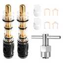 2 Set Replacement Cartridge with 104421 Removal Tool, Compatible with Moen for 1225/1225B Shower Cartridge for One Handle Bathroom Faucets/Showers (2) One Piece Missing