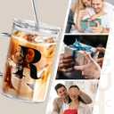 Initial Extra Large Glass Drinking Cup With Lid Straw Comfort Gifts For Woman Coffee Cups Regalos Para Mujer Teen Girl Gifts Trendy Stuff Iced Glass Tumbler Must Have For Women Apartment Essential