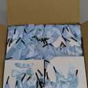 Kolldenn 50 Pcs No DIY Small Gift Bags with Blue Bow Ribbon 4''x2.7''x4.5'' Mini White Paper Thank You Bags Bulk with Handle for Baby Shower Wedding Party Favor Birthday Return Guests (1 Count (Pack of 50))