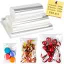 Labeol Cellophane Bags Self Sealing 500pcs Clear Resealable 3 Sizes 3x4 4x6 5x7 Cello Cookie Bags for Packaging Snack for Bakery Party Gift Candy Treat