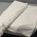 Simple&Opulence 100% Linen Throw Blanket 55x75 inches, Farmhouse Boho Tassel Blanket for Couch, Bed, Sofa, Breathable Natural Cozy Dcor, White