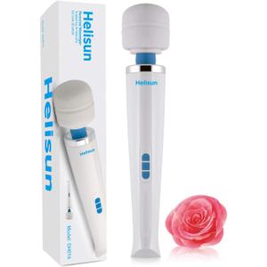 Handheld Cordless Personal Wand Massager - 8 Powerful Speeds and 20 Patterns - echargeable Hand Massagers for Sore Muscles - Hand Held Massage Tool for Neck & Back