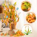 CLESDF Easter Carrot Hanging Ornaments, 48Pcs Premium Foam Glitter Artificial Carrots for Easter Tree Decoration
