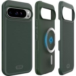 TUDIA MergeGrip [Magsafe Compatible] Designed for Google Pixel 9 Pro XL Case 2024, [Military Grade] Dual Layer Shockproof Slim Non-Slip Heavy Duty Protective Phone Cases - Pine Green