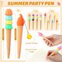Gueevin 30 Sets Ice Cream Party Favors Ice Cream Cone Pen Novelty Cute Pens with Greeting Card Gift Bags for School End of Term Graduation Summer Beach Party Favors Office Supplies (Classical)