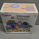 130Pcs Kitchen Playset, Toddler Pretend Cooking Play Pots, Pans, Utensils Cookware, Daily Food Fruit Veges, Shopping Storage Basket, Dessert, Prop Money, Learning Gift for Child (Blue)