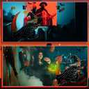 Bucherry 4.2 Feet Vintage Halloween Party Decoration Witch & Moon Cardboard Cutout Stand up Large Witch and Moon Photo Props Backdrop Standup for Vintage Halloween Party Decor