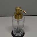 Enra Thick Glass Soap Dispenser with Stainless Steel Gold Pump,12oz Bathroom Hand Liquid Soap Dispensers,Lotion Dispenser,Soap Dispenser for Bathroom,Kitchen(Clear/Gold Liquid Type)