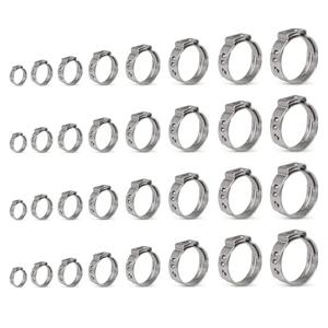 Hose Clamp- Qibaok 120 PCS Stainless Steel Hose Clamps Assortment Kit 1/4''–1-1/2'' Worm Gear Clamps for Fuel Line, Plumbing, Automotive, Mechanical Applications, Pipe, Tube, Radiator, Garden