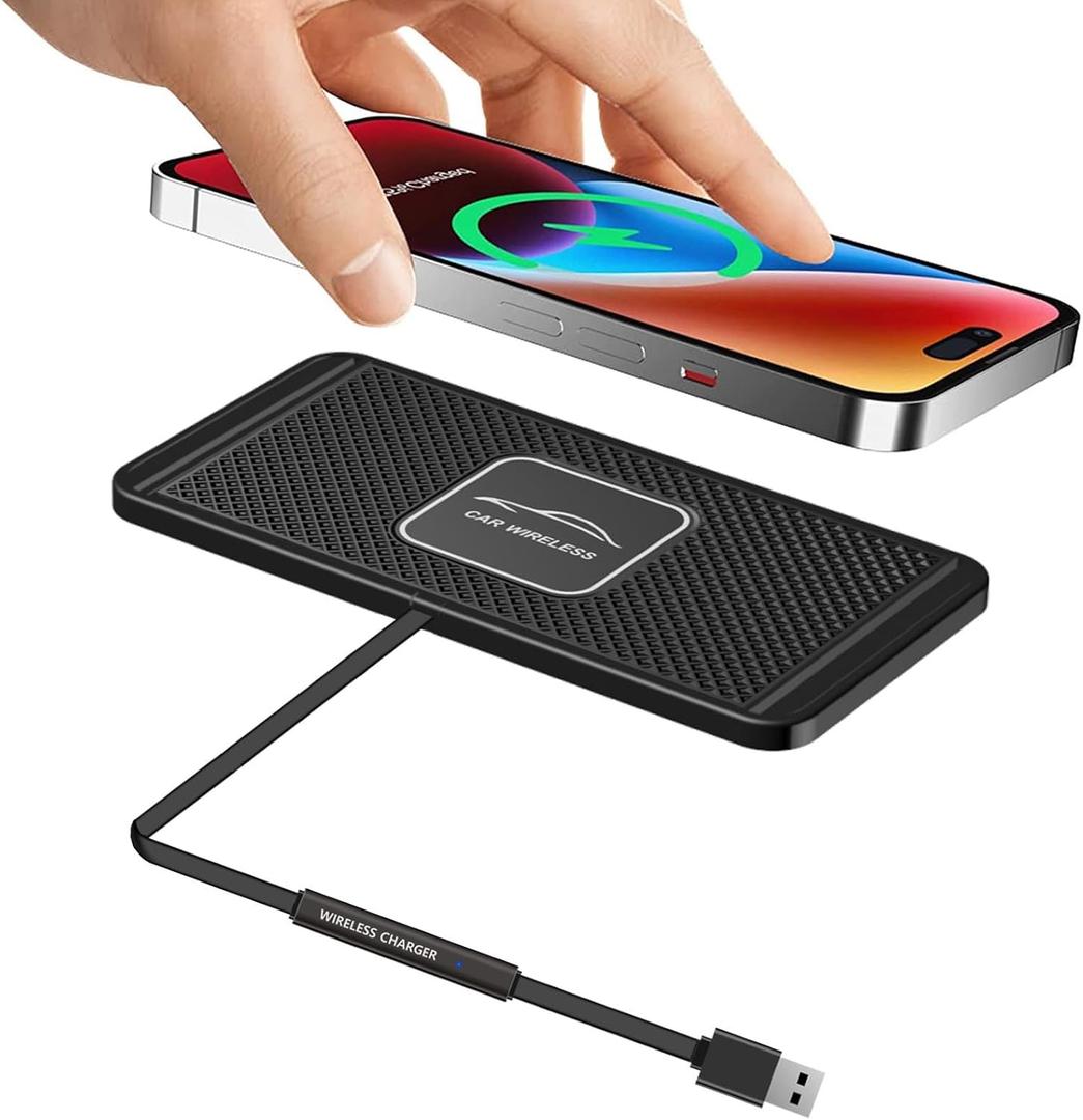 Wireless Car Charger Qi Charging Pad Fast 15W 10W 7.5W Quick Charge Adapter for iPhone 14 13 12 Mini 11 Pro Max 8 Plus X XR Xs Airpods LG Samsung Note Galaxy Buds S9 S10 S20 S21 S22 S23 Android Phones (12IN Long Cable)