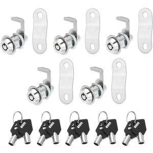 uxcell 3/4 Inch Cabinet Locks with Key, 5 Pack Cam Replacement Lock Cylinder Toolbox Lock Keyed Alike for RV Drawer Storage Cart Mailbox Compartment Door Tool Lock, Silver uxcell 3/4 Inch Cabinet Locks with Key, 5 Pack Cam Replacement Lock Cylinder Toolbox Lock Keyed Alike for RV Drawer Storage Cart Mailbox Compartment Door Tool Lock, Silver