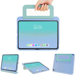 INFILAND Kids Case for iPad A16 11 Inch 2025 (11th Gen), iPad 10th Generation (10.9 Inch 2022), Durable Soft Shockproof Stand Protective Cover with Handle (Blue)