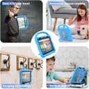 Fire HD 8 Tablet Case for Kids(2024/2022/2020 Release,12th/10th Generation),Incompatible with iPad Samsung,Shock Proof Friendly,360 Rotating Grip Stand,Portable Handle Kid-Proof Case (Blue)