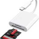 USB C SD Card Reader for iPhone 17/16/15 Series, USB-C to SD/Micro SD Memory Card Adapter for iPad/Mac Pro/Air, USBC/Type C Camera Card Reader for Phone, Laptop and More USBC Devices