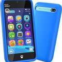 MOMILLA Toys Kids Smart Phone, 3.97" Screen Dual Cameras w/ 21 Stickers, Birthday Gifts for Kids, 16GB Toddler Learning Cell Phone with Games, Boys Girls Toys for Age 3 4 5 6 7 8 9 Year Old (Blue)