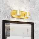 URSOLA 2 Light Bathroom Vanity Light, LED Gold Wall Light Fixtures, Up and Down Rotatable Dimmable, 13 inch Bathroom Lighting Fixtures Over Mirror