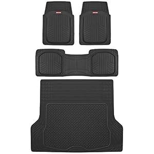 Motor Trend FlexToughXL Floor Mats for Cars Full Set, All-Weather Rubber Automotive Floor Mats, Waterproof Heavy Duty Car Mats, Flexible Floor Liners for Car Truck Van SUV, Car Floor Mats