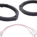 ApplianPar 2Pcs Car Front Rear Stereo Door Speaker Adapter Mounting Plates 6.5/6.75 Inch Spacer Rings Bracket with Harness for Accord Civic CRV CRZ