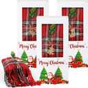 Berlune Christmas Scarf with Fringe Bulk Winter Soft Scarves for Women Men with Xmas Gift Boxes for Christmas Winter Party (Plaid)