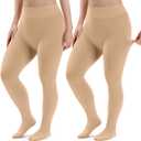 Eurzom 2 Pairs Plus Size Fleece Lined Tights Women Winter Thick Thermal Leggings Cozy Stretchy Pantyhose for Cold Weather (XL)