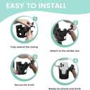 Universal Big Size 2-in-1 Cup & Phone Holder for Stroller Walker Wheelchair, Adjustable Clip On Attachment for Bike Scooter Rollator, Compatible with Nuna Uppababy Graco Doona Baby Travel Gear