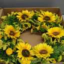 Well Known 21 Inch Sunflower Wreath for Front Door - Yellow Fall and Summer Decor - Handmade Silk Floral Arrangement for Home, Party, Festival, Wedding