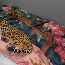 Vintage Leopard Floral 20x54 Body Pillow Cover, Cheetah Room Decor, Trendy Retro Sleepy Leopard Pink Flowers Decorative Long Body Pillow Cases for Bed Couch