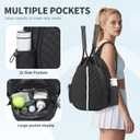 Tennis Bag, Convertible Sling Crossbody Backpack Waterproof Reversible Racket Bags for Women Men