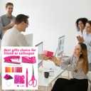 Hot Pink Desk Accessories Set - Stapler and Tape Dispenser Kit, Office Supplies Gift for Students, Women, Coworkers, Boss Lady, Office Clerks