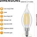 E12 Chandelier Light Bulbs, Dimmable 60 Watt Equivalent 2700K Soft Warm White Candelabra Light Bulbs for Bedroom, 500LM 5.5W Efficient Lightbulb, 6-Pack
