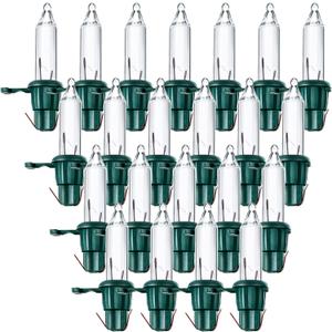 Mudder 60 Count Christmas Tree Replacement Light Bulbs 2.5v 0.425 Watt Replacement Bulb Mini Incandescent Wire String Lights Decoration for Prelit Xmas Tree(Green Base with Warm White Bulb)