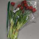 DUYONE 15pcs Artificial Tulips Flowers, Latex Bouquet, Fake Tulips for Office Wedding Party Home Kitchen Garden Decoration(Red,15pcs)