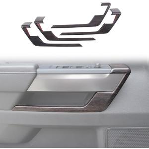 HAPPYHORSE Car Inner Door Panel Cover Trim Compatible with Toyot@ Tundra 2022 2023 2024，ABS Inner Door Handle Panel Cover Door C-Type Panel Decorative Cover Accessories (Oak Grain)