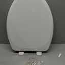 Mayfair Linden Slow Close Toilet Seat, Non Slip Heavy Duty Wood, Easy Install, Elongated, White