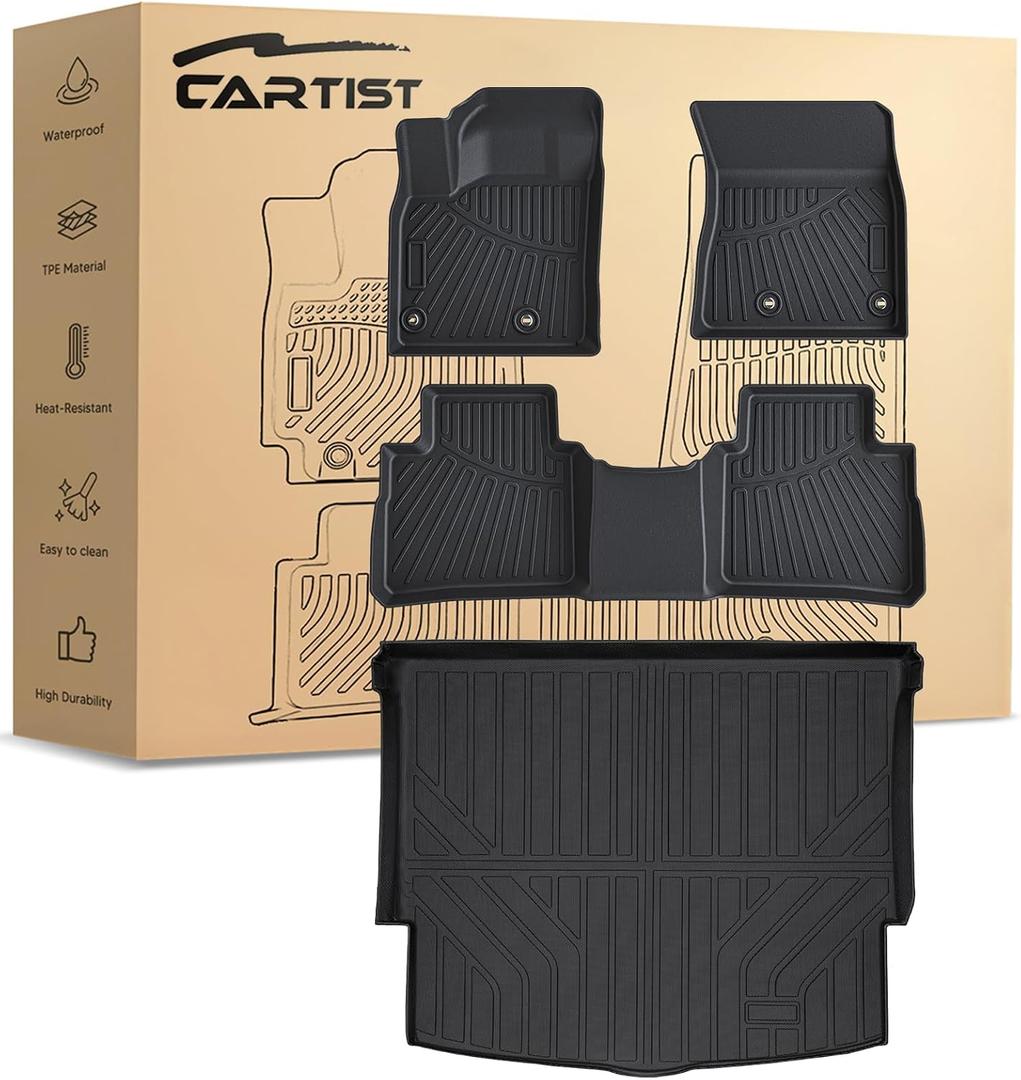 Cartist Floor Mats & Cargo Liner Custom Fit for Nissan Rogue 2021-2025 2026 (NOT for Rogue Sport) Accessories All Weather Cargo Liners Carpet Protection TPE Odorless