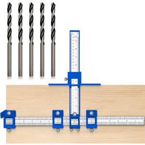 Cabinet Hardware Jig, Cabinet Handle Jig, Cabinet Hardware Template Tool, Punch Locator Drill Guide for Handle Knob Pull Installation of Door and Drawer Woodworking tools