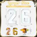 26 Charcuterie Numbers Fillable, 13.78'' White Number 26 Cardboard Tray for Charcuterie with Graduation Cap for Chocolate Cookies Flowers Cupcakes, Class of 2026 Graduation Decor