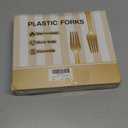 100 Pcs Gold Plastic Forks, Disposable Plastic Forks, Plastic Utensils for Parties, Weddings, Picnics, Big Event, Daily Use - BPA FREE