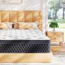 ELEMUSE 10 Inch Queen Mattress in a Box, Memory Foam Hybrid Mattress with Individually Pocketed Springs for Isolate Motion, Pressure Relief, CertiPUR-US Certified