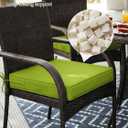 Outdoor Chair Cushion 19 x 19 x 4 Inches Patio Furniture Outdoor Waterproof Seat Cushion, Patio Chair Cushion with Handles and Ties, Square Dining Chair Cushion Set of 4, Grass Green