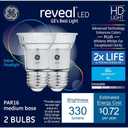 GE Reveal 2-Pack 60 W Equivalent Dimmable 3000K Color-Enhancing Par16 LED Light Fixture Light Bulbs